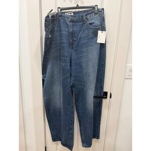 KBB By Kahlana Womens High Rise Wide Leg Baggy Jeans Medium Wash Size 17 NWT